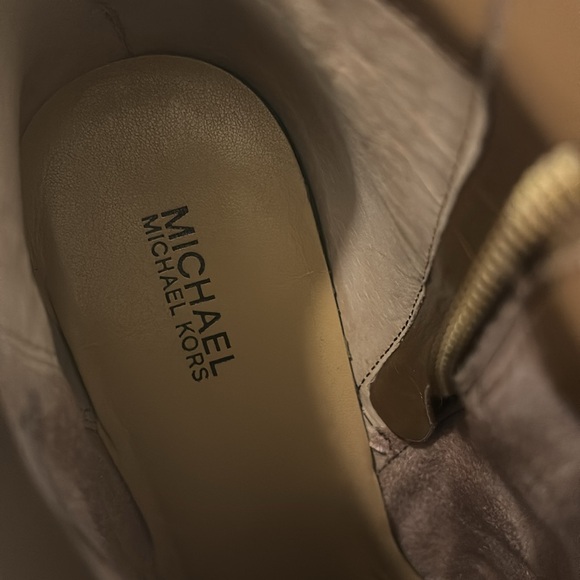 Michael Kors Beige Leather Platform Bootie - Picture 2 of 3